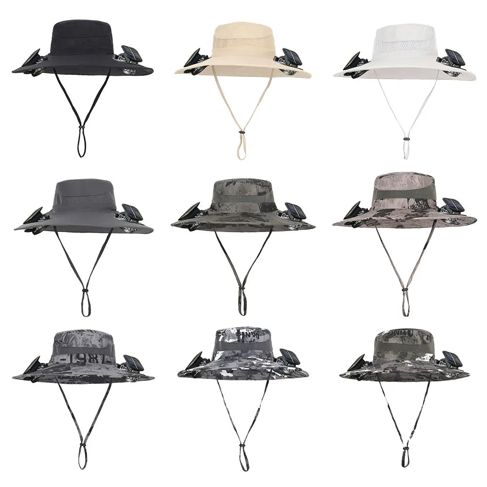 Hat with 2 Solar Fans for Men Outdoor Camping Fishing Hiking Etc.
