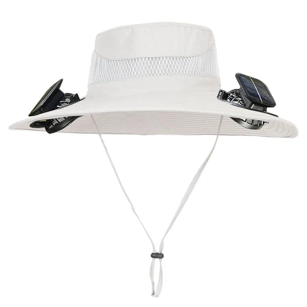 Hat with 2 Solar Fans for Men Outdoor Camping Fishing Hiking Etc.