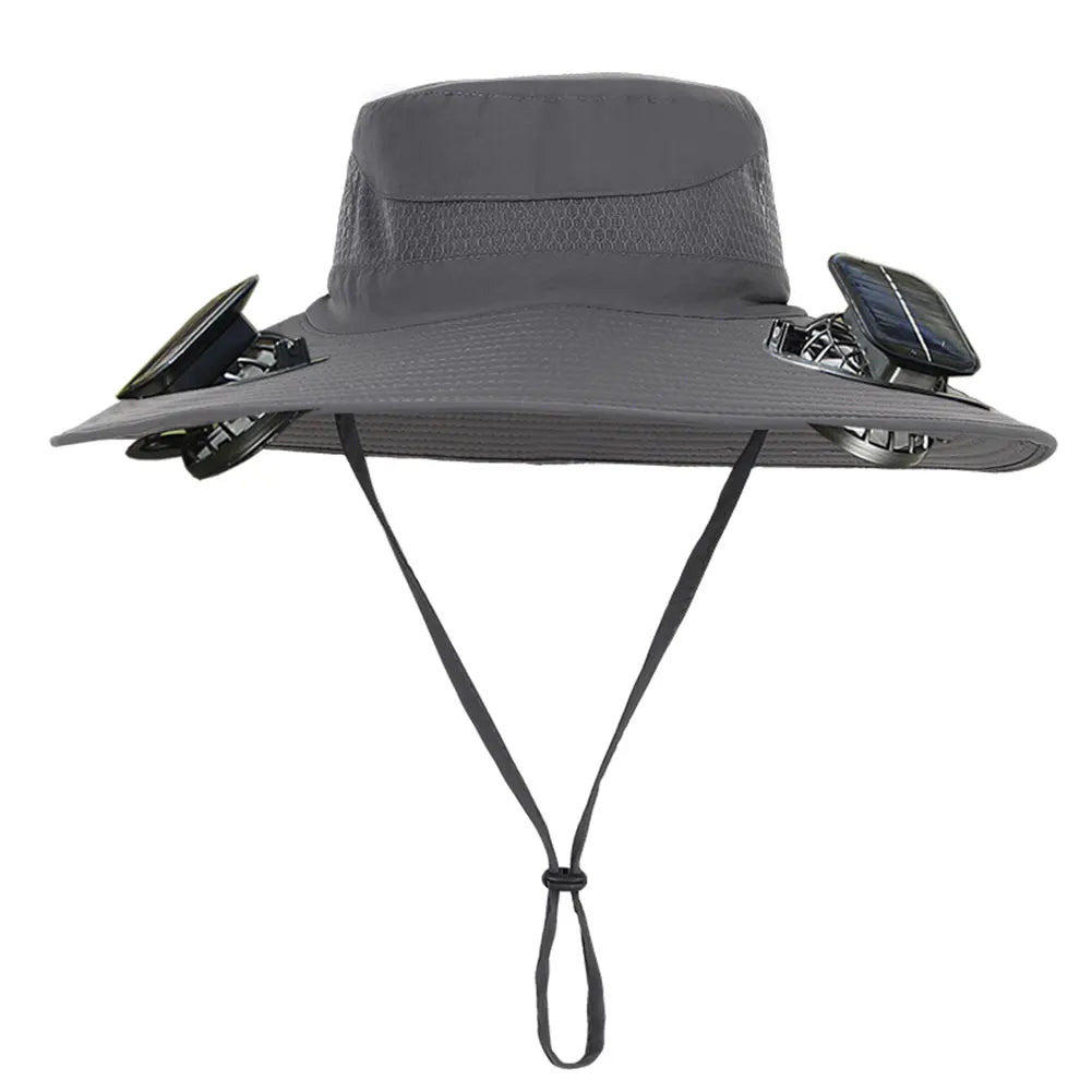 Hat with 2 Solar Fans for Men Outdoor Camping Fishing Hiking Etc.
