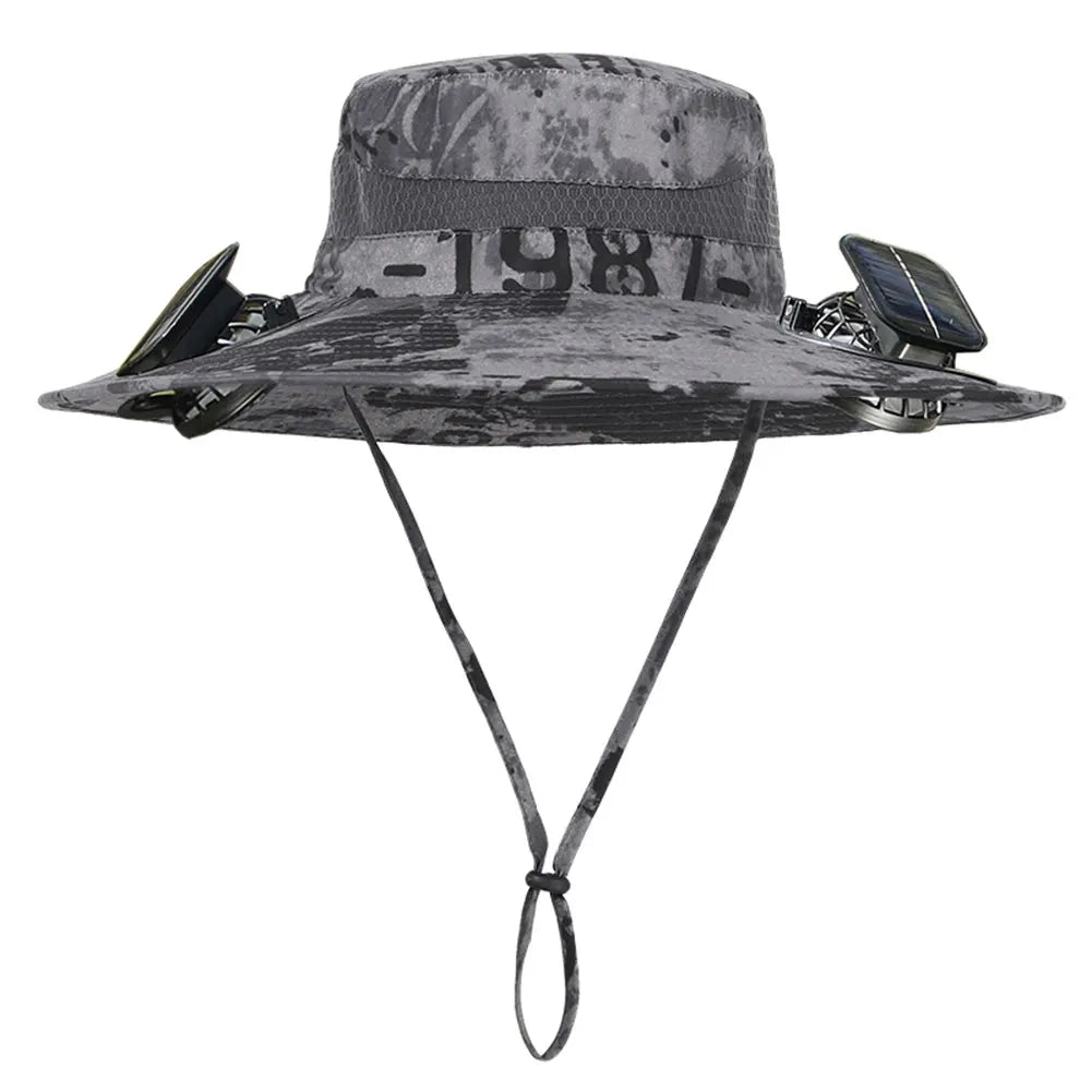 Hat with 2 Solar Fans for Men Outdoor Camping Fishing Hiking Etc.