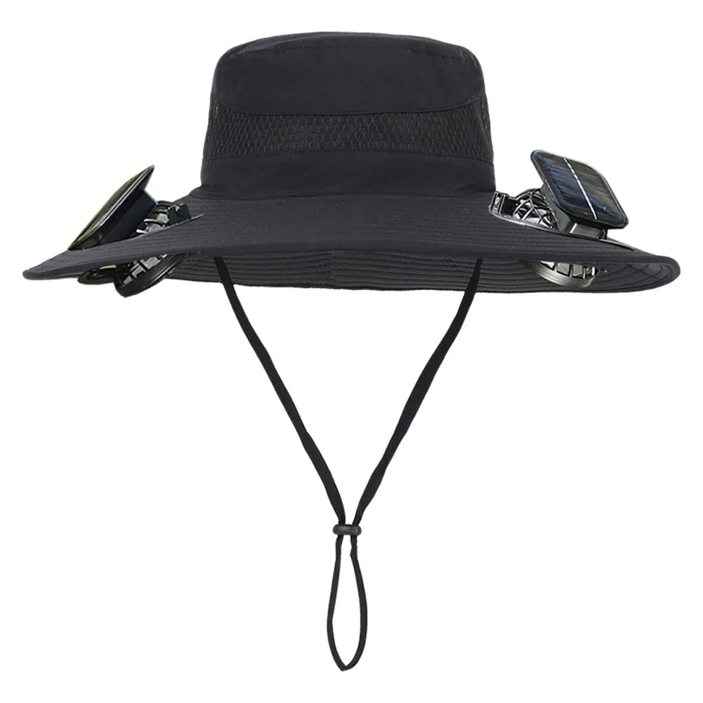 Hat with 2 Solar Fans for Men Outdoor Camping Fishing Hiking Etc.