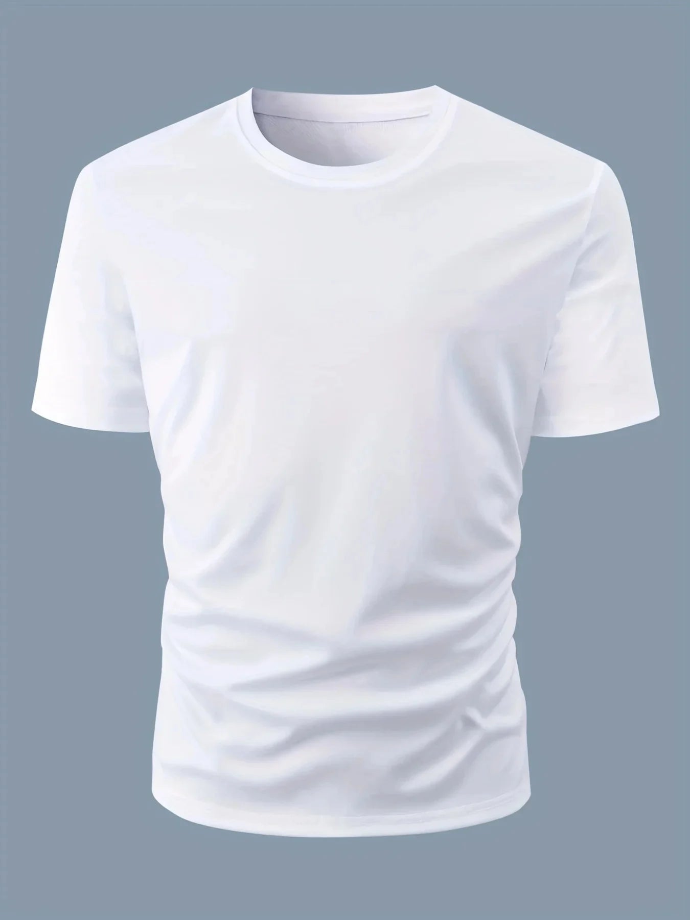 Men's casual sports loose fit Funny Dog First print round neck short sleeved T-shirt top