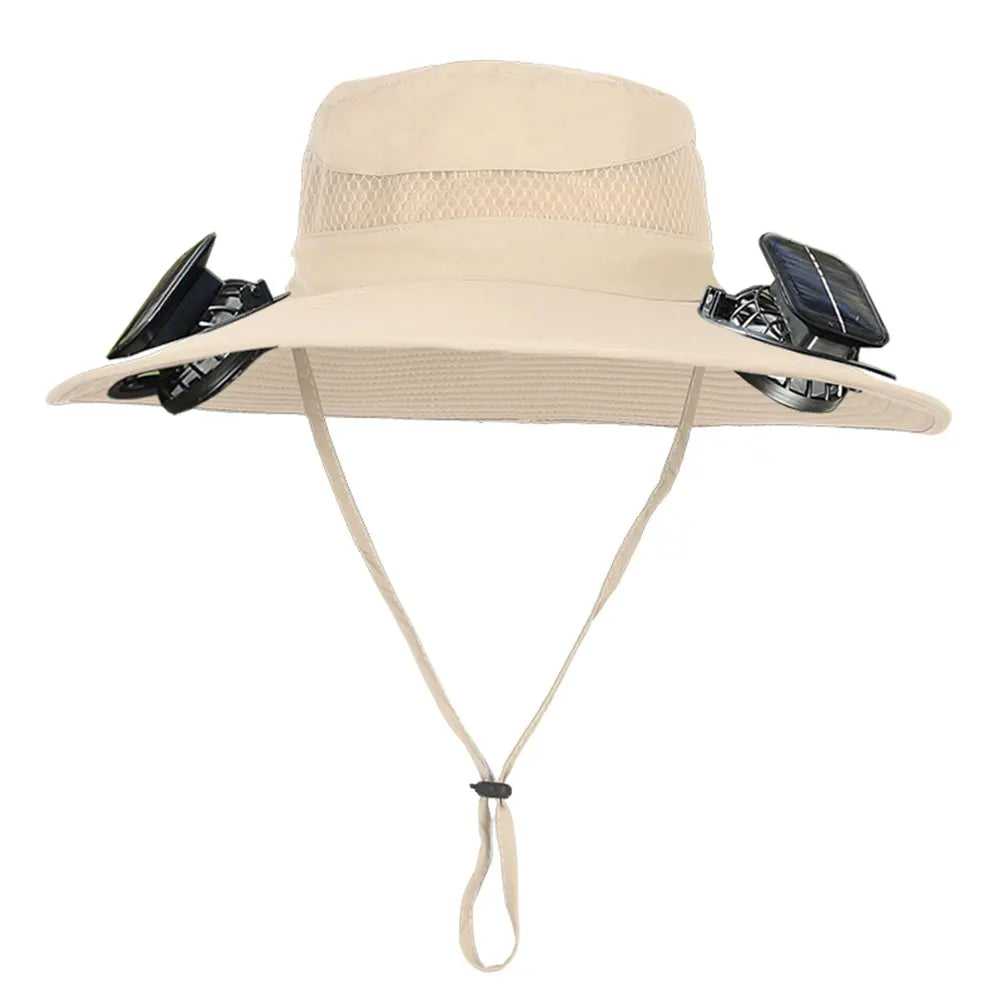 Hat with 2 Solar Fans for Men Outdoor Camping Fishing Hiking Etc.