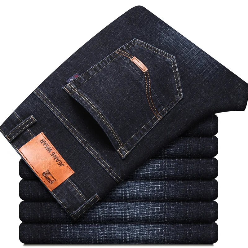 Men Classic Advanced Fashion Brand Jeans Jean Homme Man Soft Stretch Black Biker Masculino Denim Trousers Mens Pants Overalls