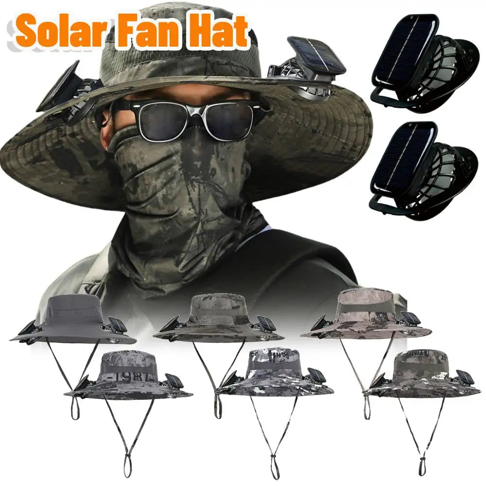 Hat with 2 Solar Fans for Men Outdoor Camping Fishing Hiking Etc.