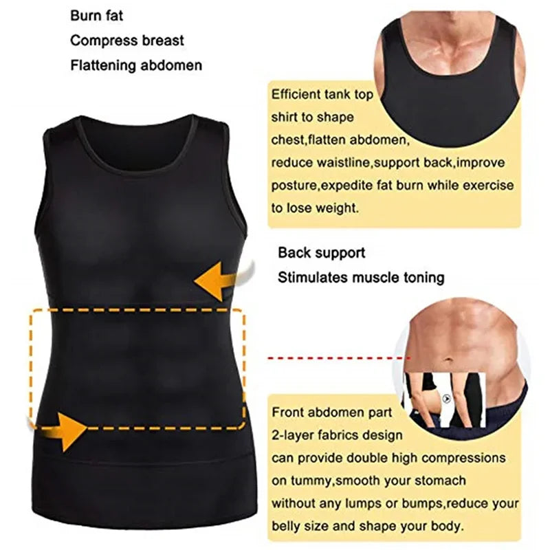 Men Shapewear Undershirt Slimming Belly Shapewear Tummy Control