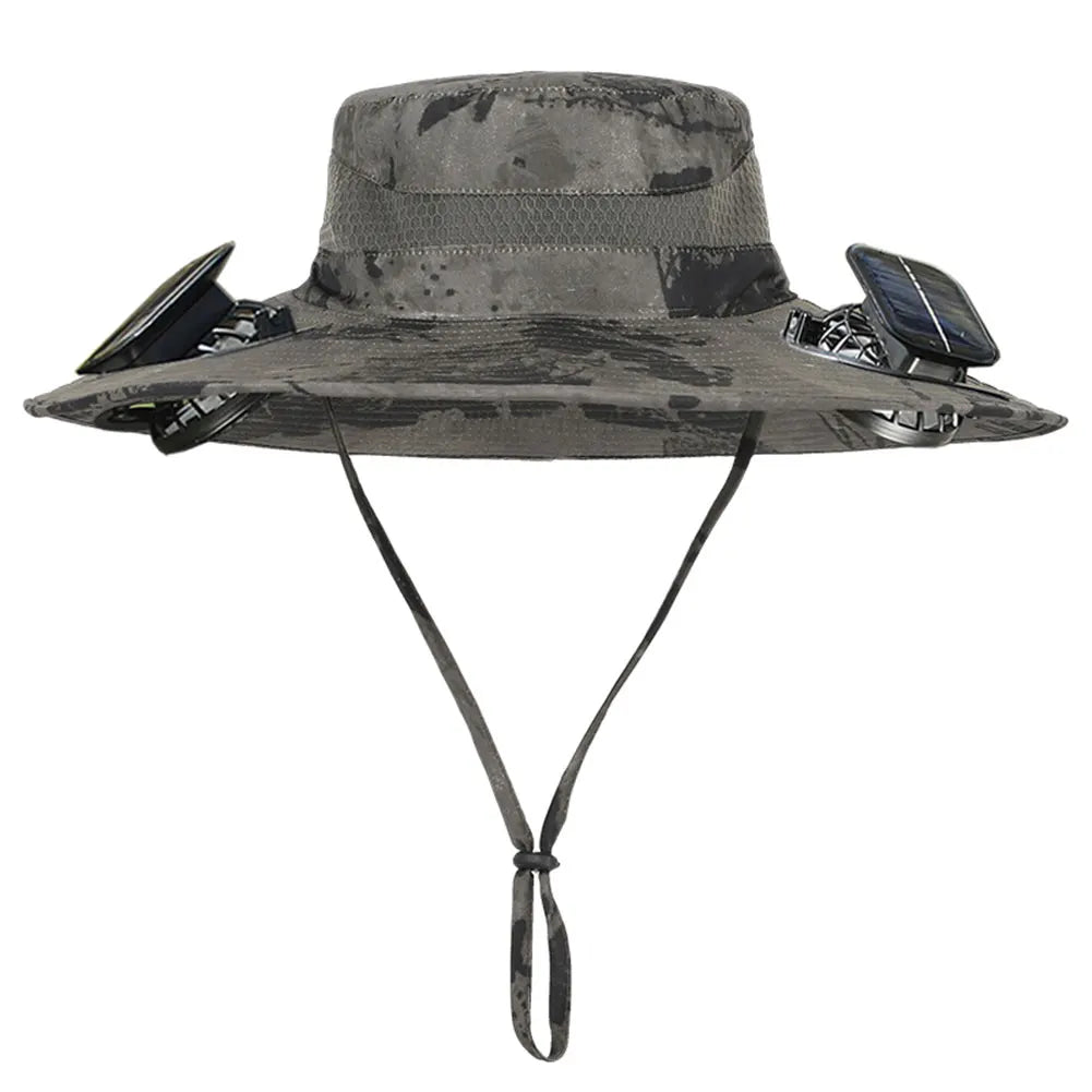 Hat with 2 Solar Fans for Men Outdoor Camping Fishing Hiking Etc.