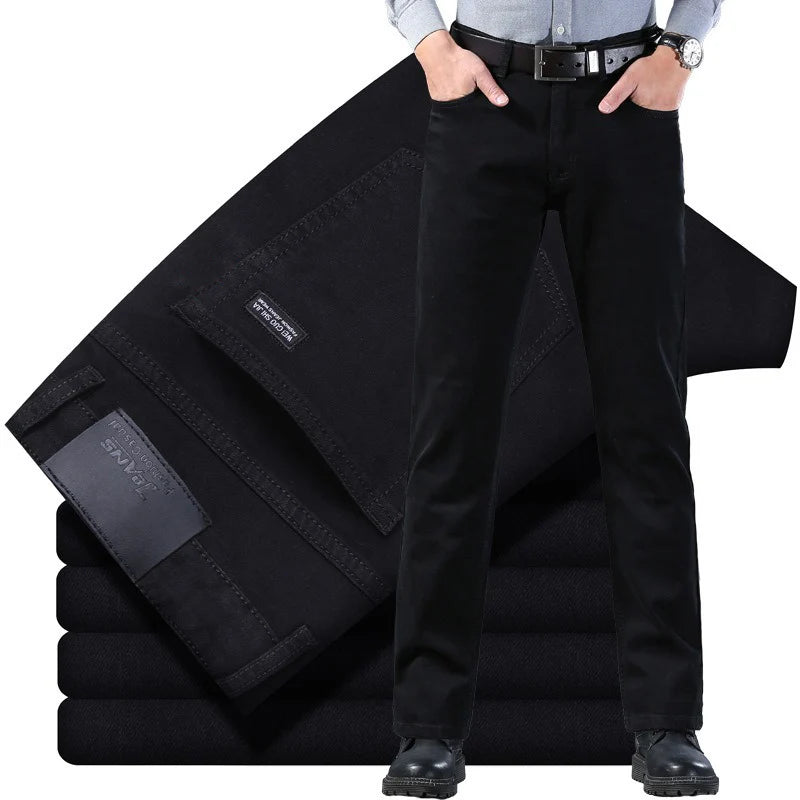 Men Classic Advanced Fashion Brand Jeans Jean Homme Man Soft Stretch Black Biker Masculino Denim Trousers Mens Pants Overalls