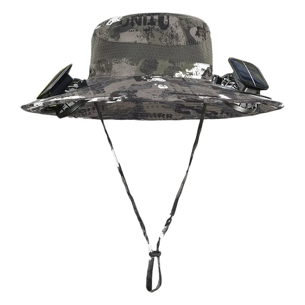 Hat with 2 Solar Fans for Men Outdoor Camping Fishing Hiking Etc.