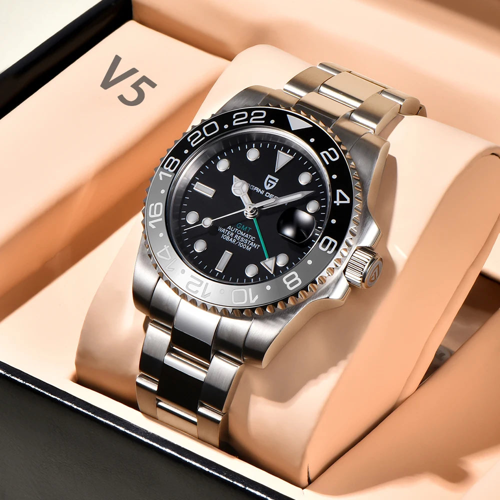 2026 PAGANI DESIGN New PD-1662 V5 Men Mechanical Watches Luxury Ceramic Bezel Automatic Watch 100M Waterproof GMT Watch for Men