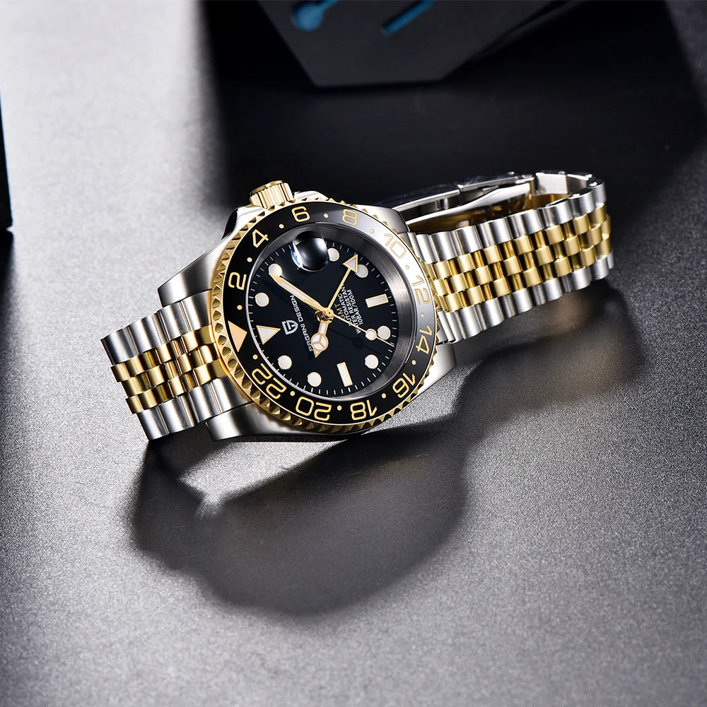 2026 PAGANI DESIGN New PD-1662 V5 Men Mechanical Watches Luxury Ceramic Bezel Automatic Watch 100M Waterproof GMT Watch for Men