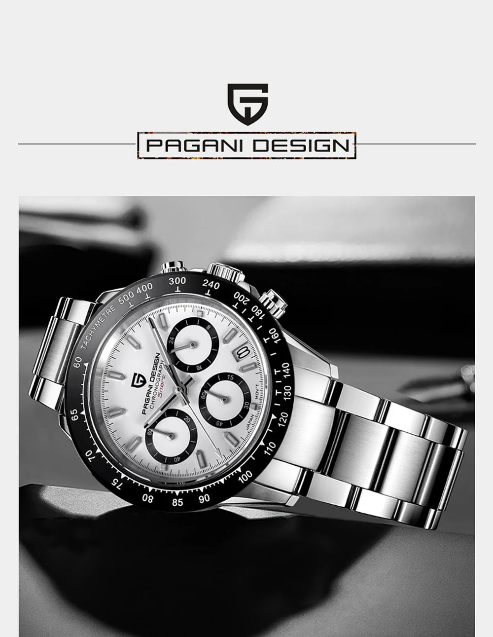 PAGANI DESIGN V2 40MM Classic Fashion Business Quartz Watch Multi Time Zone Chronograph Sapphire Glass Quartz Watches for men