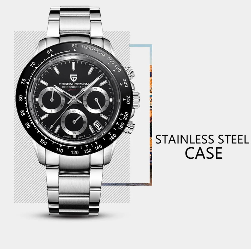 PAGANI DESIGN V2 40MM Classic Fashion Business Quartz Watch Multi Time Zone Chronograph Sapphire Glass Quartz Watches for men
