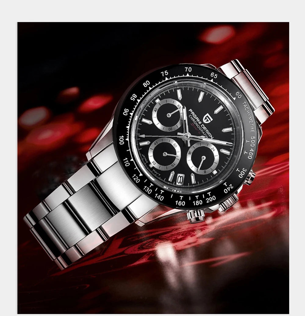 PAGANI DESIGN V2 40MM Classic Fashion Business Quartz Watch Multi Time Zone Chronograph Sapphire Glass Quartz Watches for men