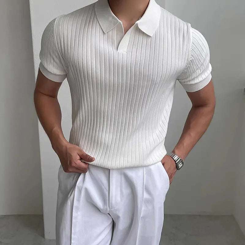 Fashionable Men's Golf Polo Shirt Open Neck Breathable Quick Drying Short Sleeved Top (Copy)