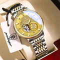 POEDAGAR Luxury Male Clock Date Week Stainless Steel Tourbillon Men Watch Waterproof Automatic Mechanical Business Men's Watches