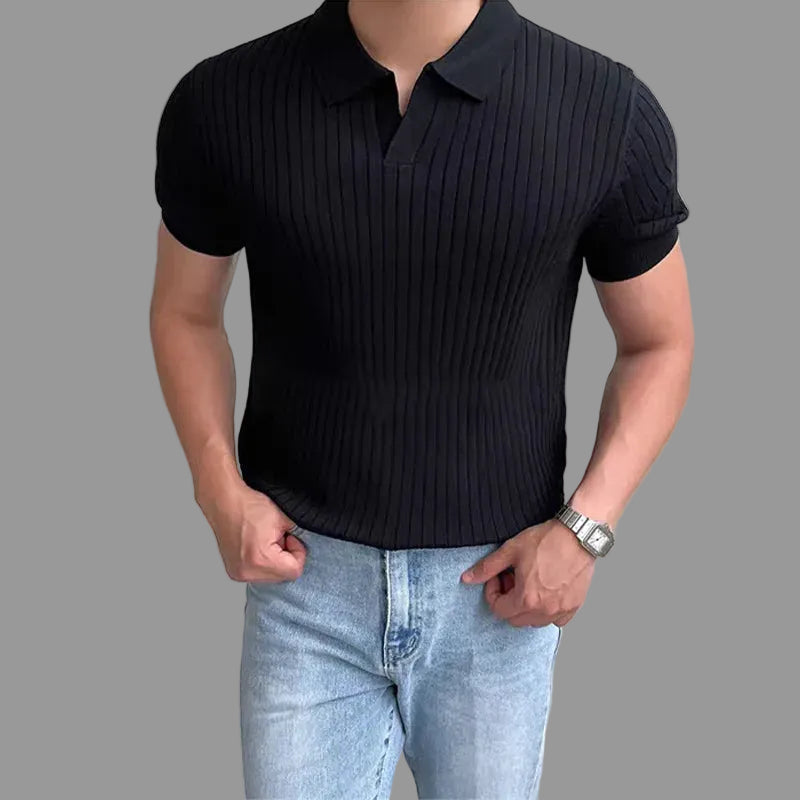 Fashionable Men's Golf Polo Shirt Open Neck Breathable Quick Drying Short Sleeved Top (Copy)