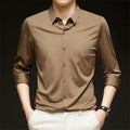 Khaki Long Sleeved Wrinkle Resistant