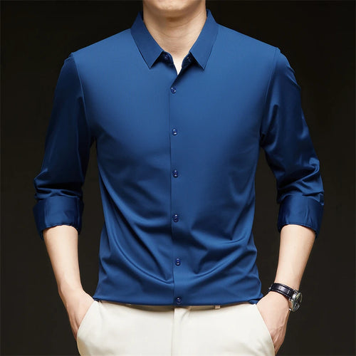 Casual Long Sleeved Wrinkle Resistant Shirt