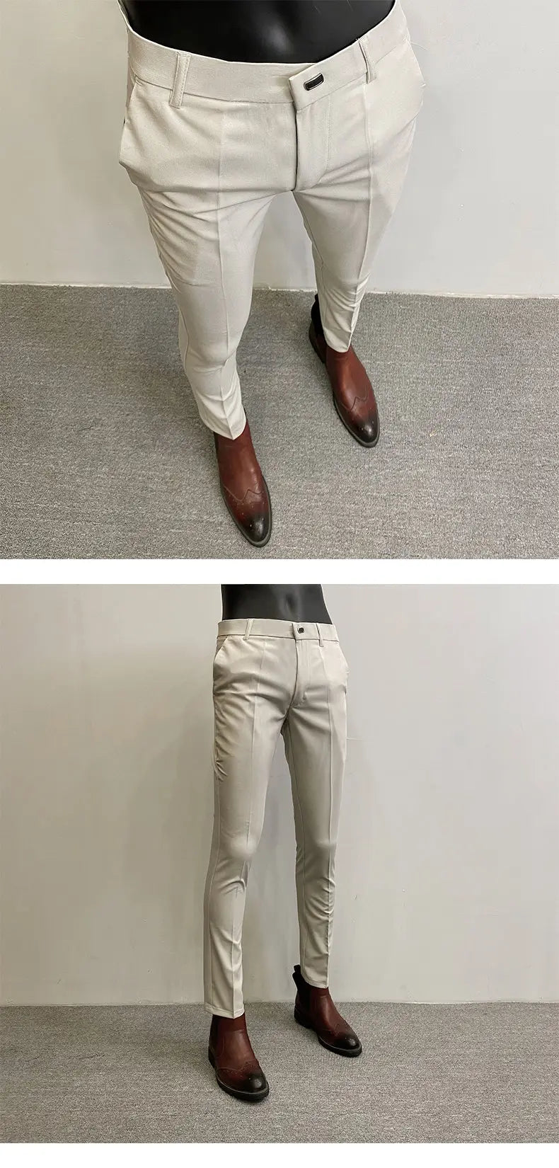 Men Suit Pants Hombre Pantalones 2026 Spring Stretch Slim Formal Trousers for Men Fashion Casual Stripe Dress Pants Men Clothing