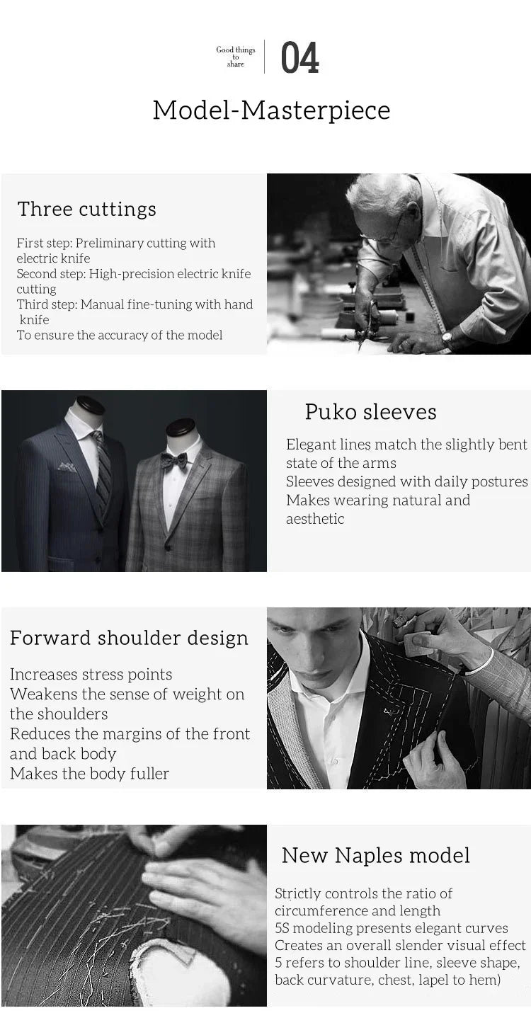 Autumn Winter Man Elastic Pants Knitted Herringbone Straight Leg Trousers Business Casual Banquet Men's Suit Pants