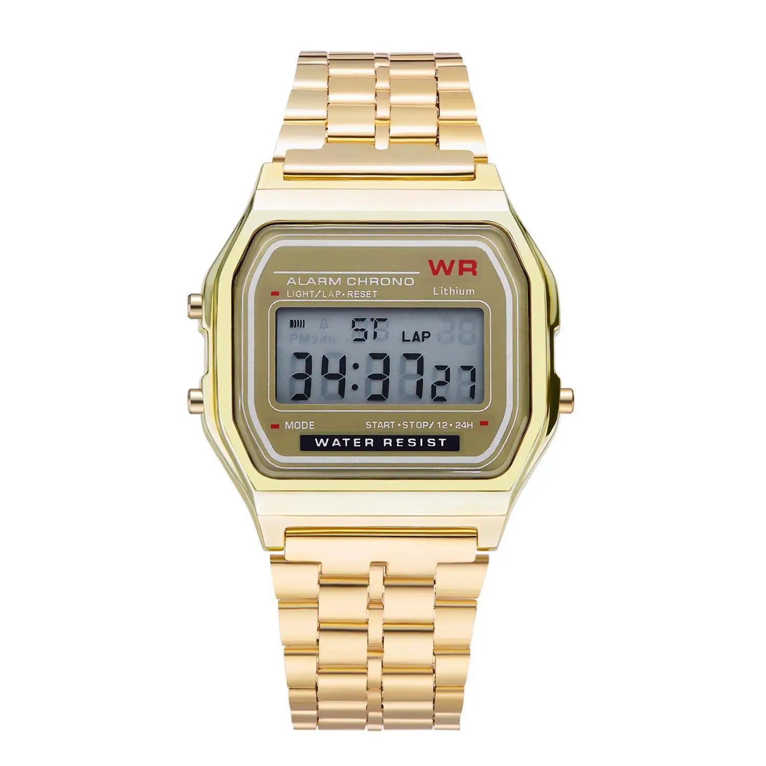 Luxury LED Digital Watches for Men Stainless Steel Gold Sliver Electronic Watch Fashion Business Mens Watch Relogios Masculino