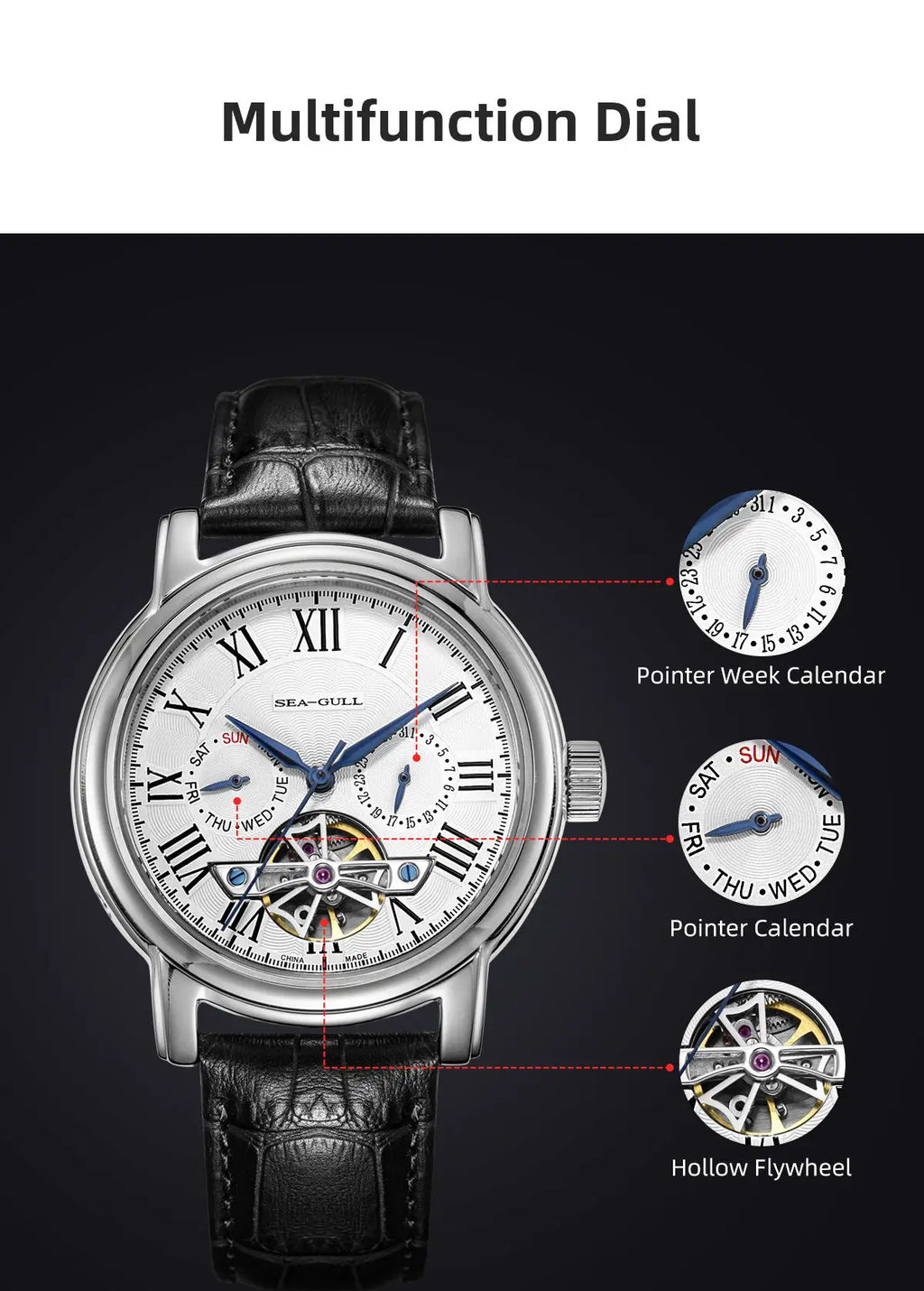 SEAGULL Luxury Watch Business Waterproof Male Clock Date Stainless Steel Mechanical Watch Men Watch reloj hombre 2023 D819.622