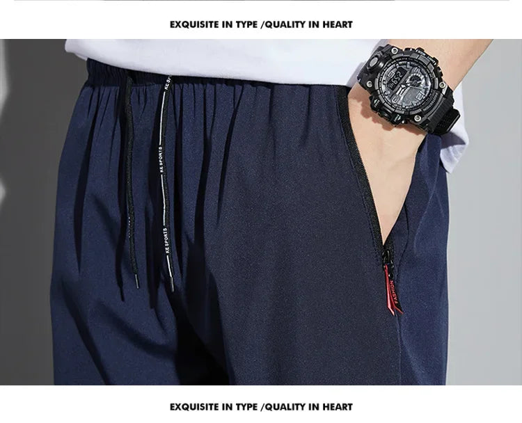 Men's Casual Pants Business Stretch Slim Fit Elastic Waist Jogger Korean Classic Blue Black Gray Male Brand Trousers