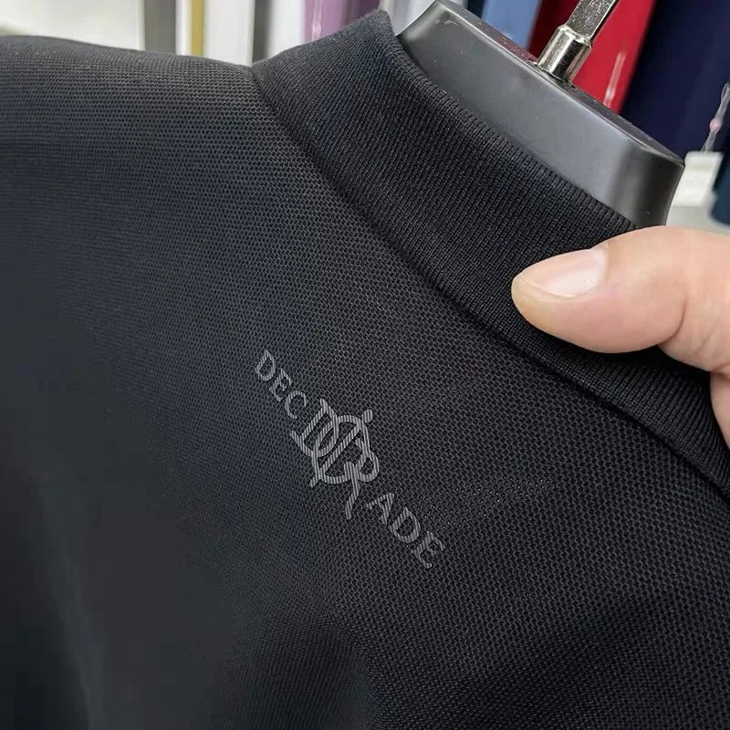 100%pure cotton high-end Tshirt summer new men's shortsleeved casual comfortable breathable polo shirt exquisite brand badge top