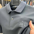 100%pure cotton high-end Tshirt summer new men's shortsleeved casual comfortable breathable polo shirt exquisite brand badge top