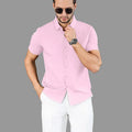 Casual Pink Short Sleeved Shirt