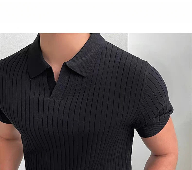 Summer Sports And Leisure Slim Fit T-Shirt Fashionable Men's Golf Polo Shirt Open Neck Breathable Quick Drying Short Sleeved Top