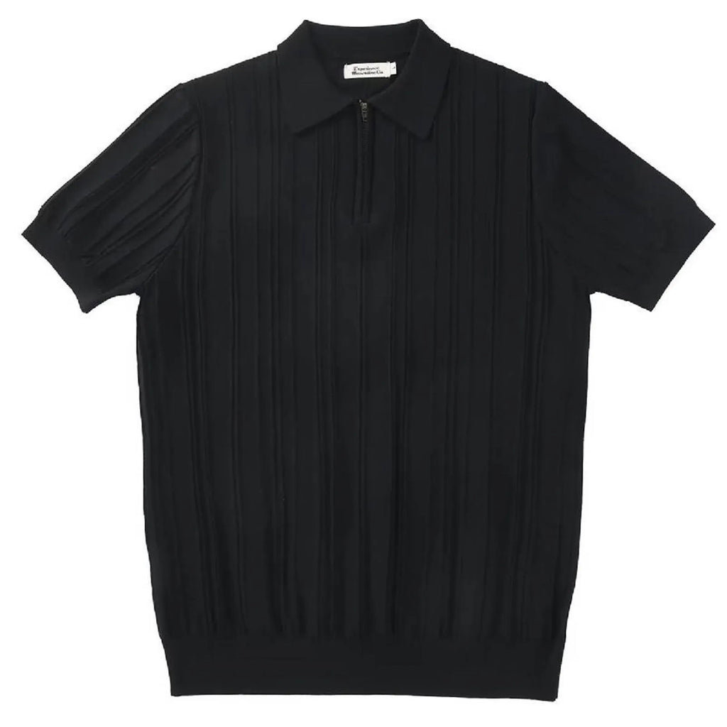 Korean Luxury Slim Soild Retro Tops Tees Clothes Knit Shirts Short Sleeve Quarter Zip Casual T Shirts Retro Camisas De Hombre