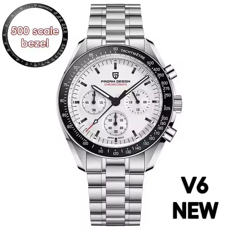 2026 New PAGANI DESIGN Moon V6 Men's Watches Luxury Quartz Watch For Man Chronograph VK63 Men Gift AR Sapphire Mirror Luminous