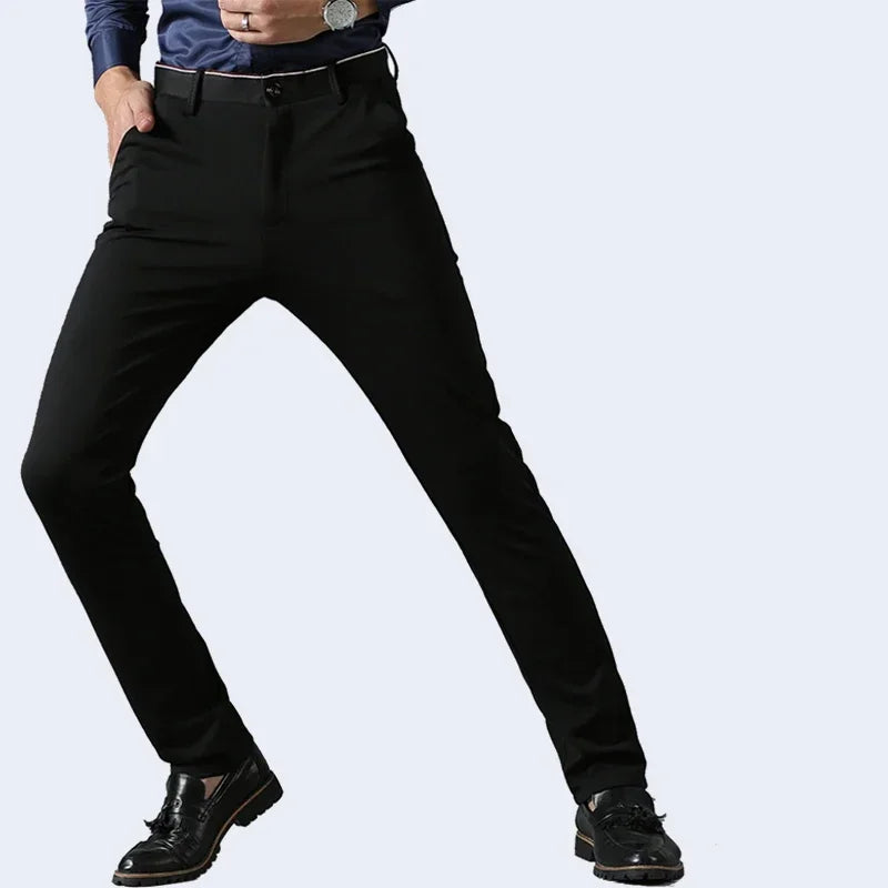 Black Suit Pants for Men Spring and Autumn Stretchy and Non-Ironing Office Trousers Slim Fit Formal Pants for Men Dress Pants