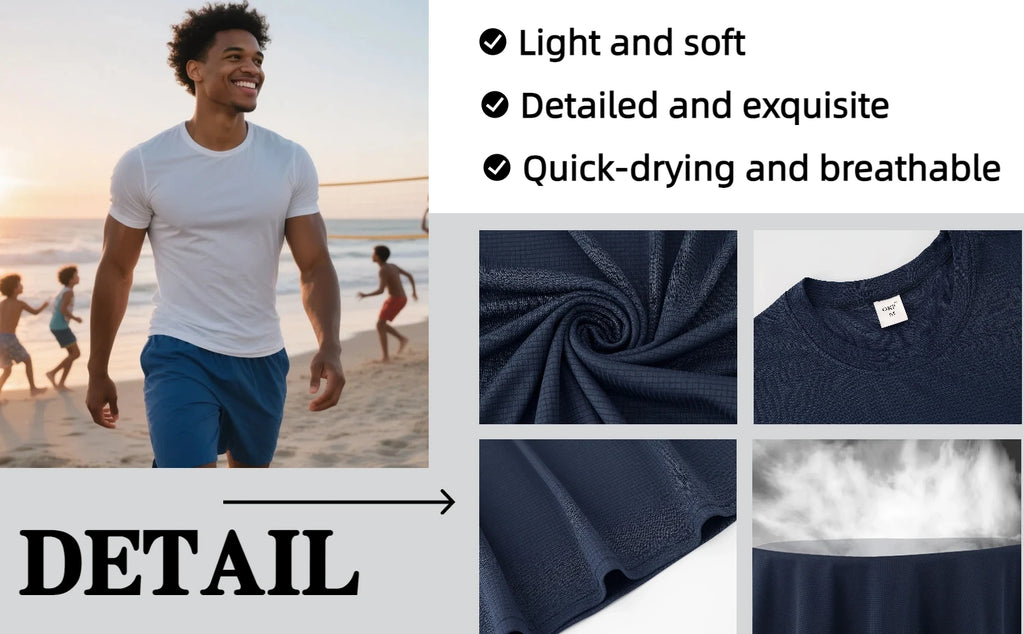 10Pieces Of Men's Sports Round Neck Short Sleeves,Applicable To Golf,Fishing,Rockbros,Electric Scooter,Camping Equipment,Bicycle