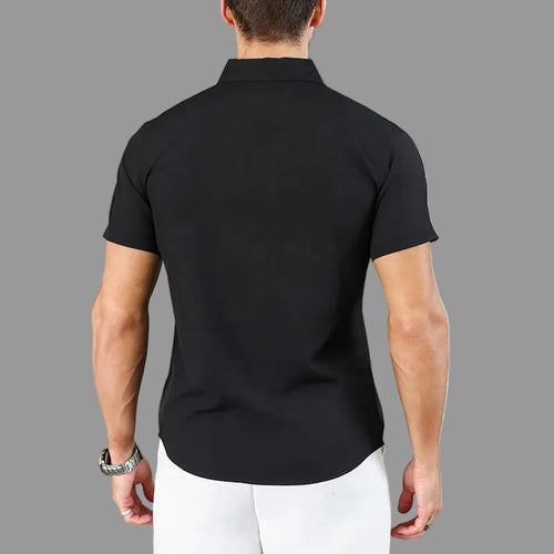 Casual Black Short Sleeved Shirt