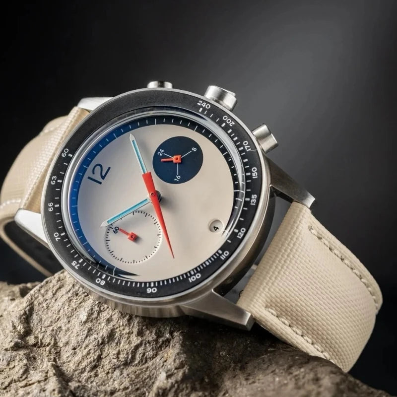 Genuine leather waterproof men's watch