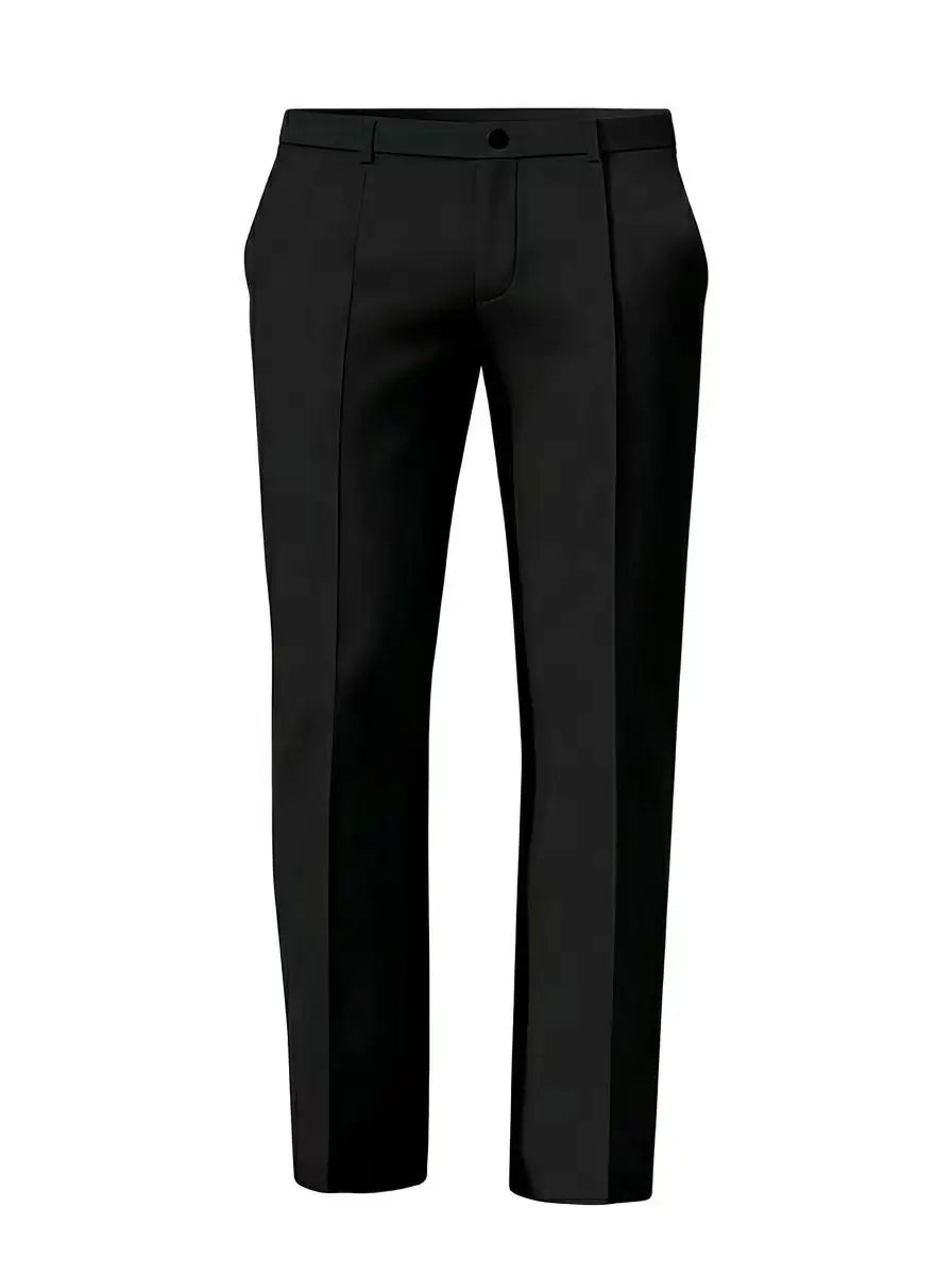 Spring and Summer Men's Solid Color Slim-Fitting Breathable Pants - Fashionable Business Casual Straight-Tee Commuting Pants