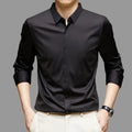 Black Long Sleeved Wrinkle Resistant Shirt